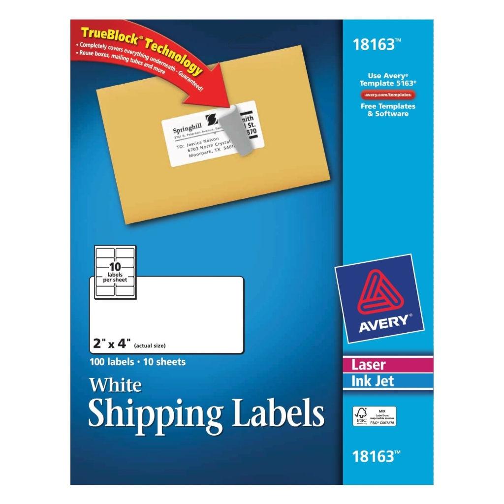 avery shipping labels template 18163