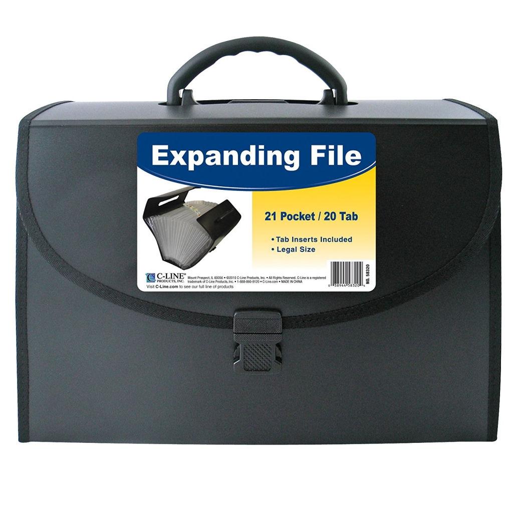 Legal size expanding file with handle 21 pockets office systems aruba