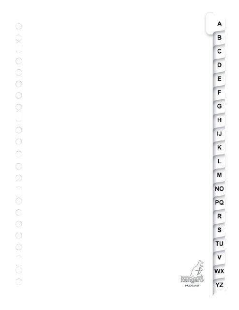 Index Dividers A4 Gray Alphabetic Tabs Office Systems Aruba