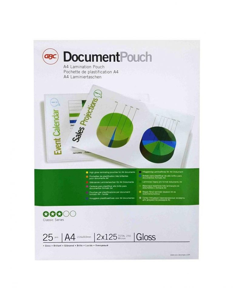 GBC A4 Glossy Laminating Pouch (10 Mil) Office Systems Aruba