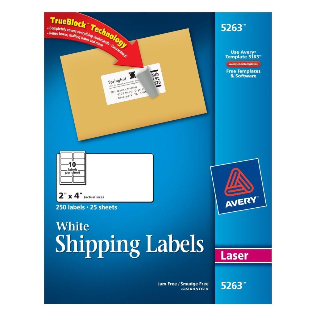 Avery White Shipping Labels 2 X 4 5263 Office Systems Aruba