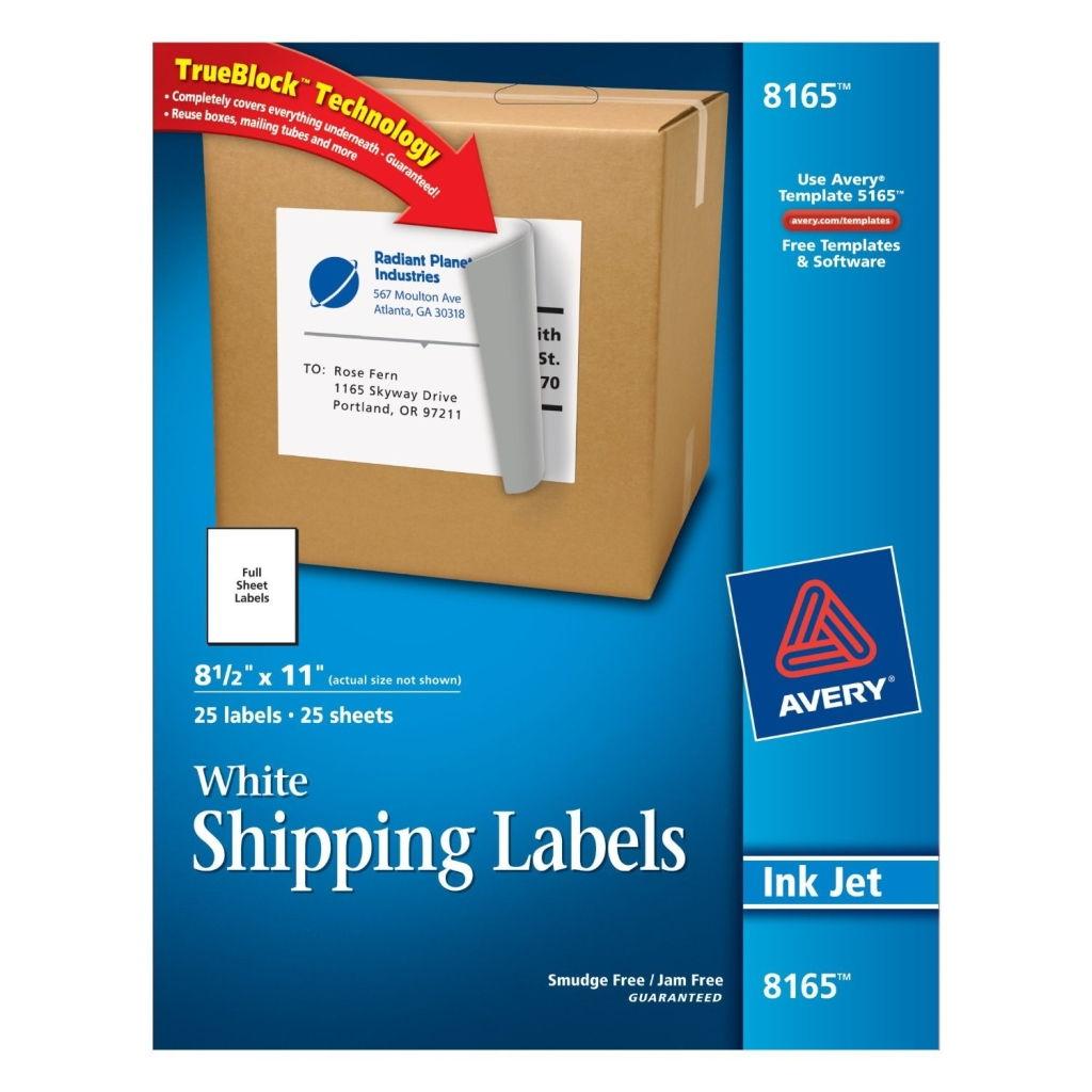 Avery White Shipping Labels 8 5 X 11 8165 Office Systems Aruba