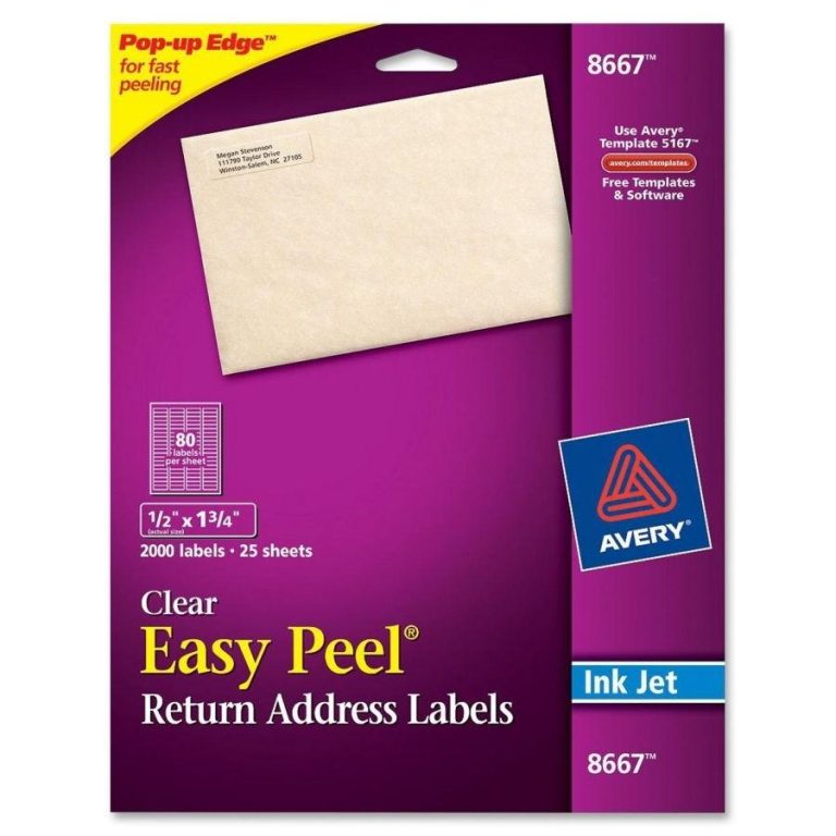 Avery Clear Return Address Labels 1/2″ x 1 3/4″ (8667) Office Systems