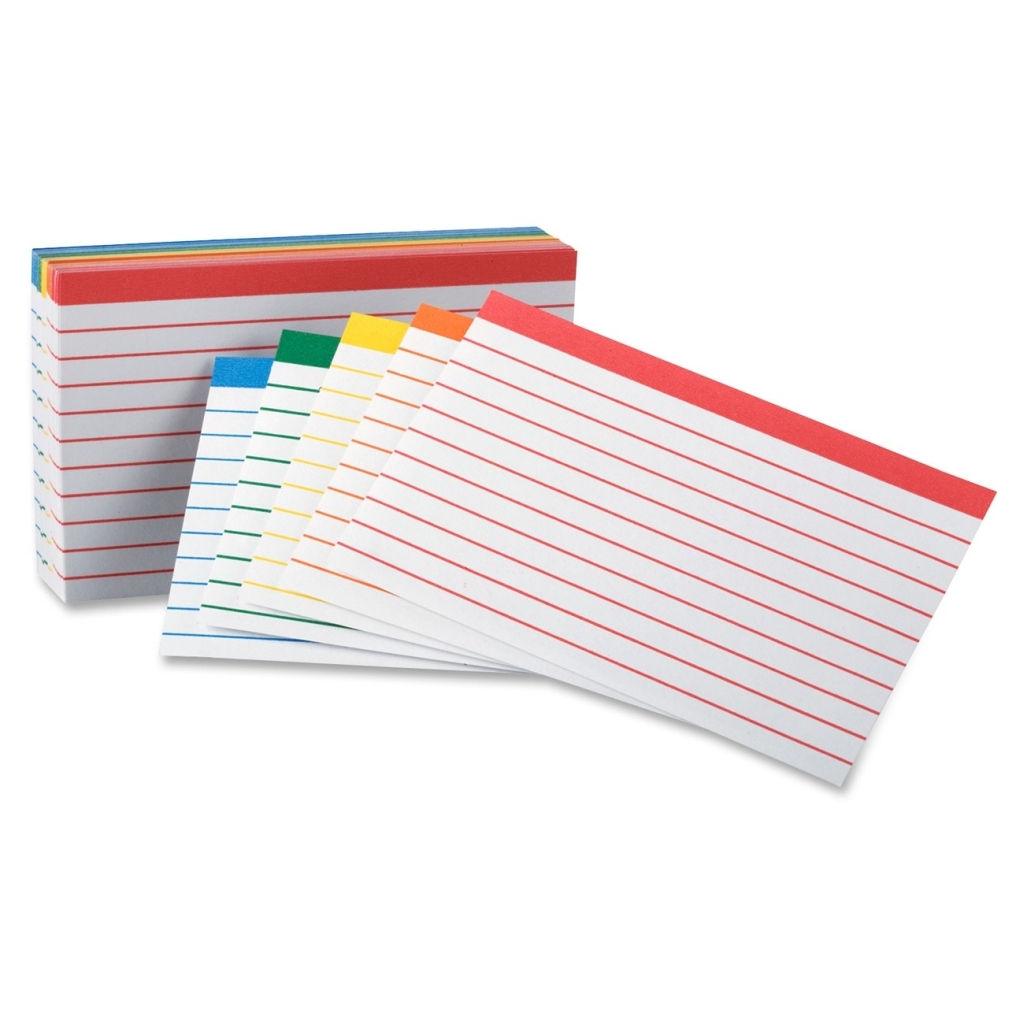 Ruled Index Cards 3″ x 5″ Color Coded Office Systems Aruba