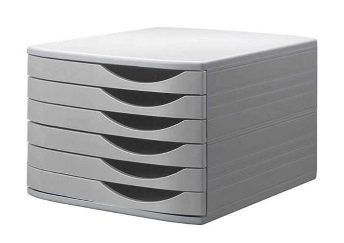 Closed 6-Drawer Desktop Set Light Gray | Office Systems Aruba