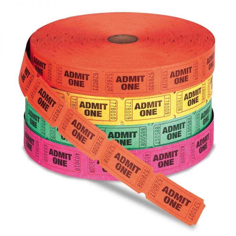 Single Admission Ticket Roll – Red | Office Systems Aruba