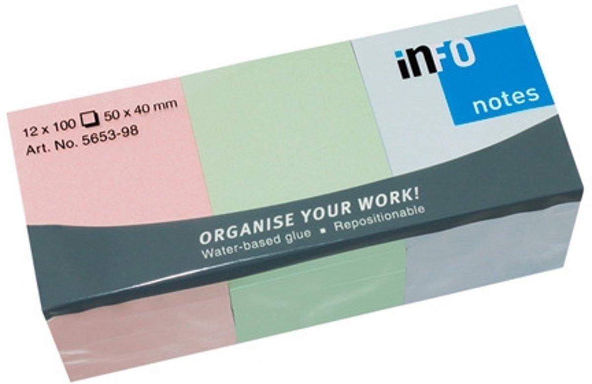 Info Sticky Notes 50 x 40mm – Pastel Colors | Office Systems Aruba