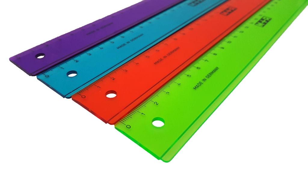 100 x 30cm Various Coloured Plastic Rulers