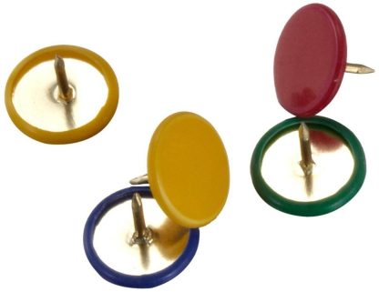 Thumb Tacks 3/8 inch Head Assorted Colors - 100 pack
