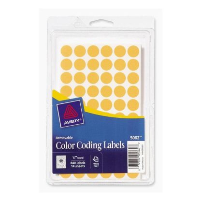 Neon Orange Color Coding Labels - 1/2" Round