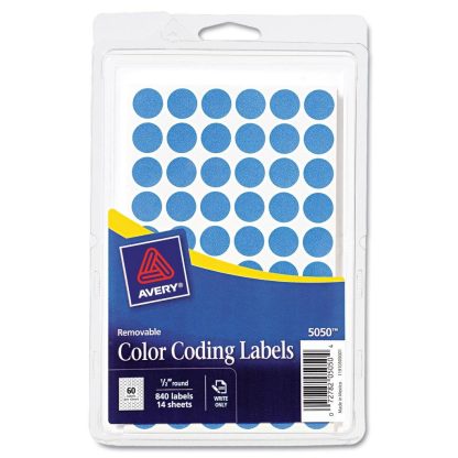 Light Blue Color Coding Labels - 1/2" Round