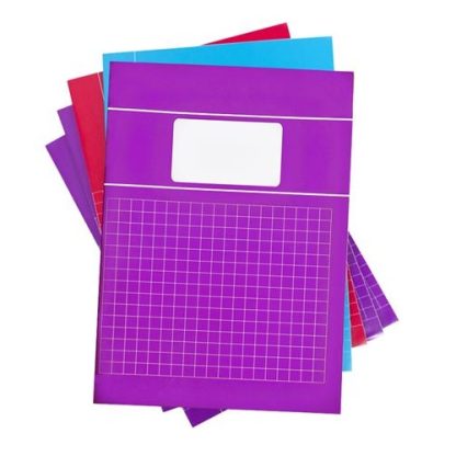Squared 10mm A4 School Notebooks - Assorted Trendy Colors
