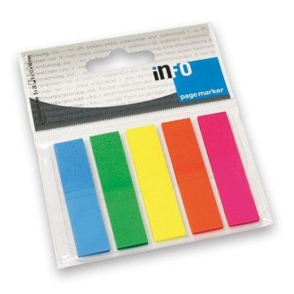 Info Pagemarkers 12 x 44mm - Assorted Neon Colors