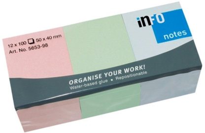 Info Sticky Notes 50 x 40mm - Pastel Colors