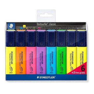 Staedtler Textsurfer Classic Highlighter - Set of 8 Assorted Colors