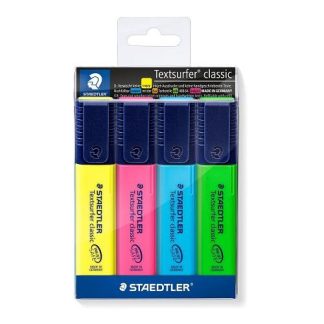 Staedtler Textsurfer Classic Highlighter - Set of 4 Assorted Colors