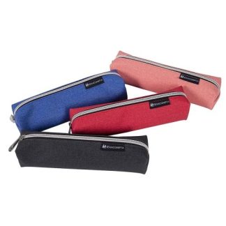 Pencil Case PU Wood Assorted Colors