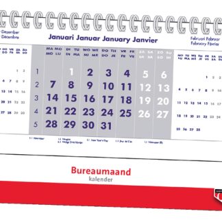 Quantore Three Month View Desk Calendar 2026