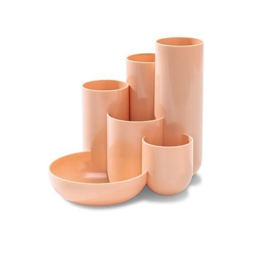 6 Compartments Desk Organizer - Pastel Orange